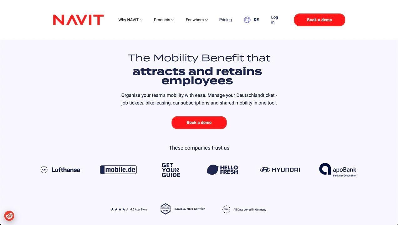 Navit provides mobility budgets and subsidies for companies.
