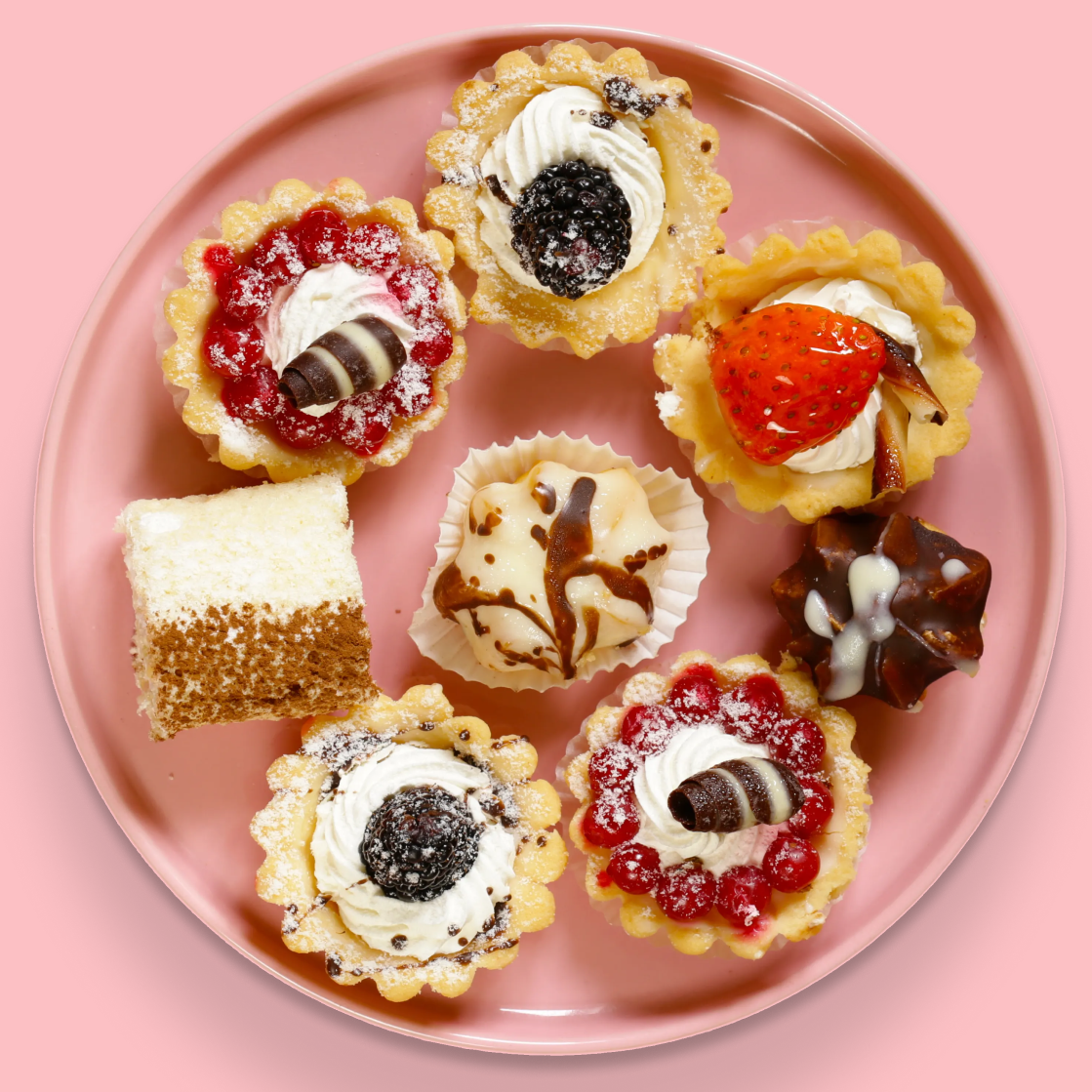 A platter of assorted summer desserts