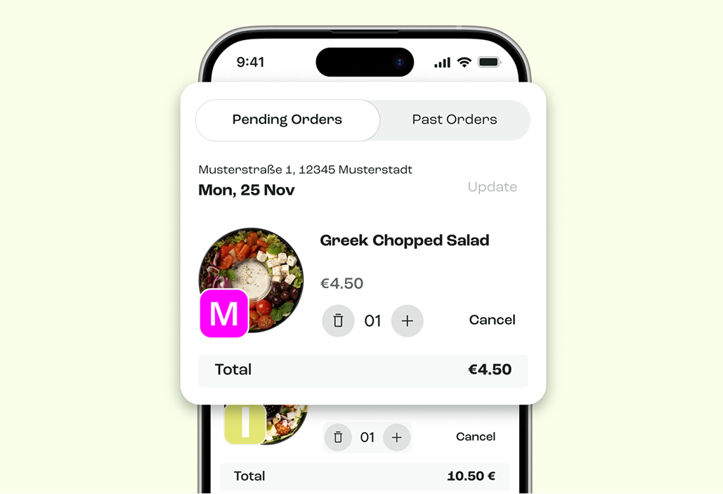 Fresh meals served on site by Bella&Bona