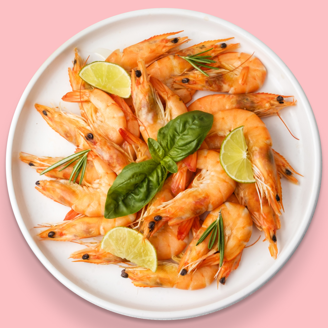 Grilled prawns with lime and herbs