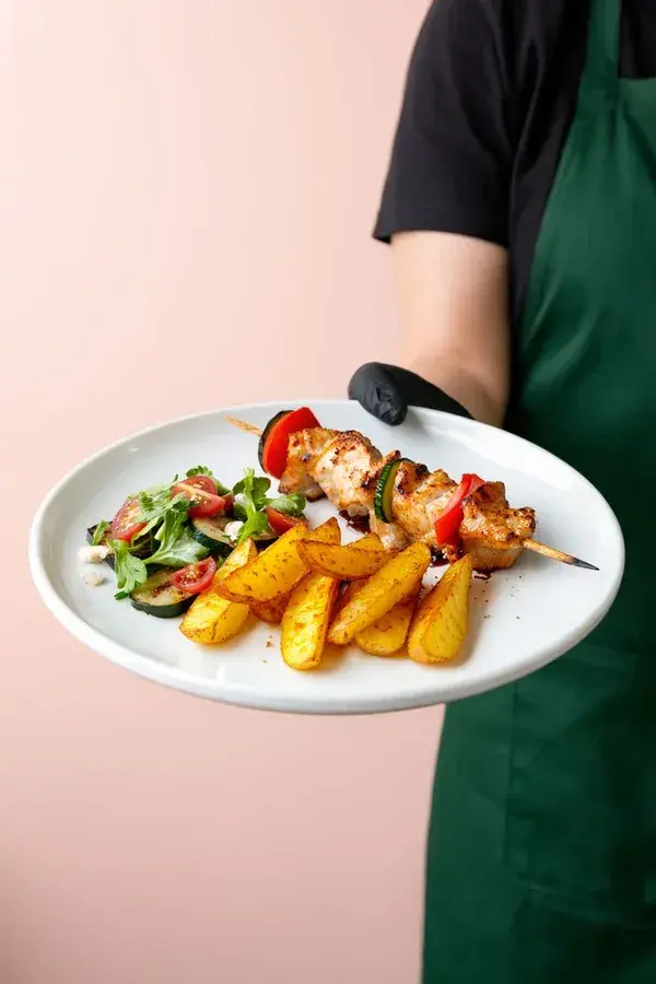 Food served on skewers