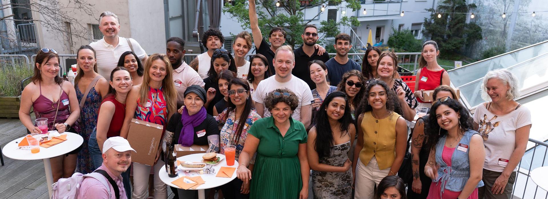 Team celebrating at the new Berlin office