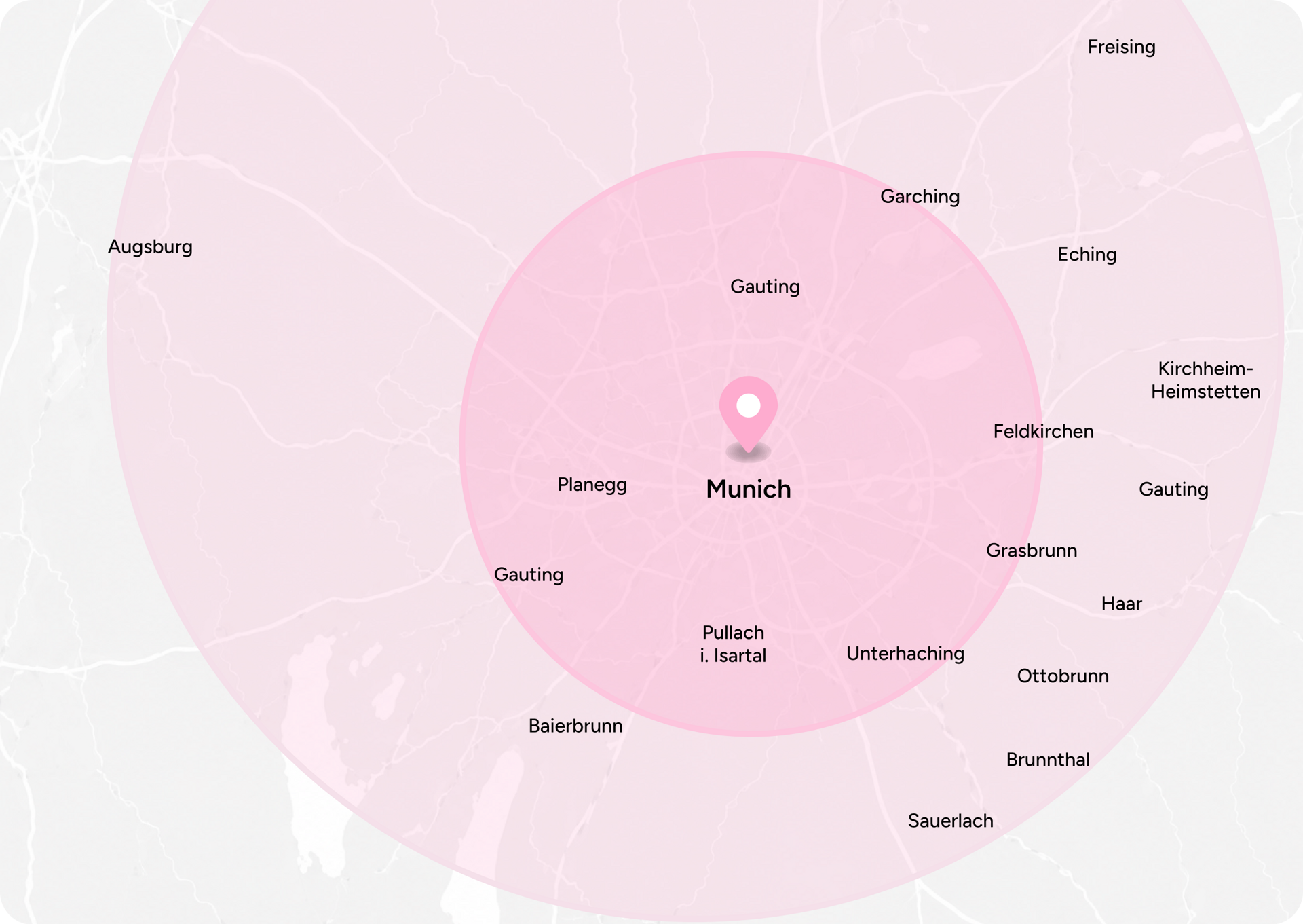 Delivery coverage map across Munich