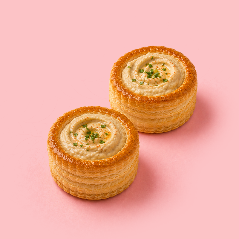 Vol-au-vent with hummus