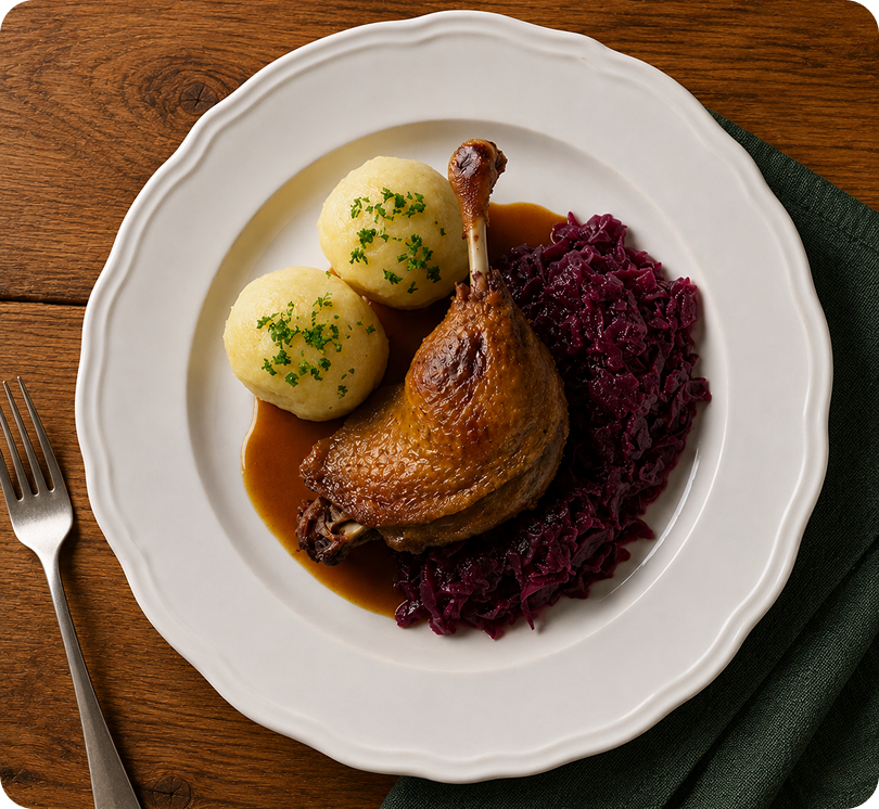 Premium + Upgrade braised goose leg with dumplings