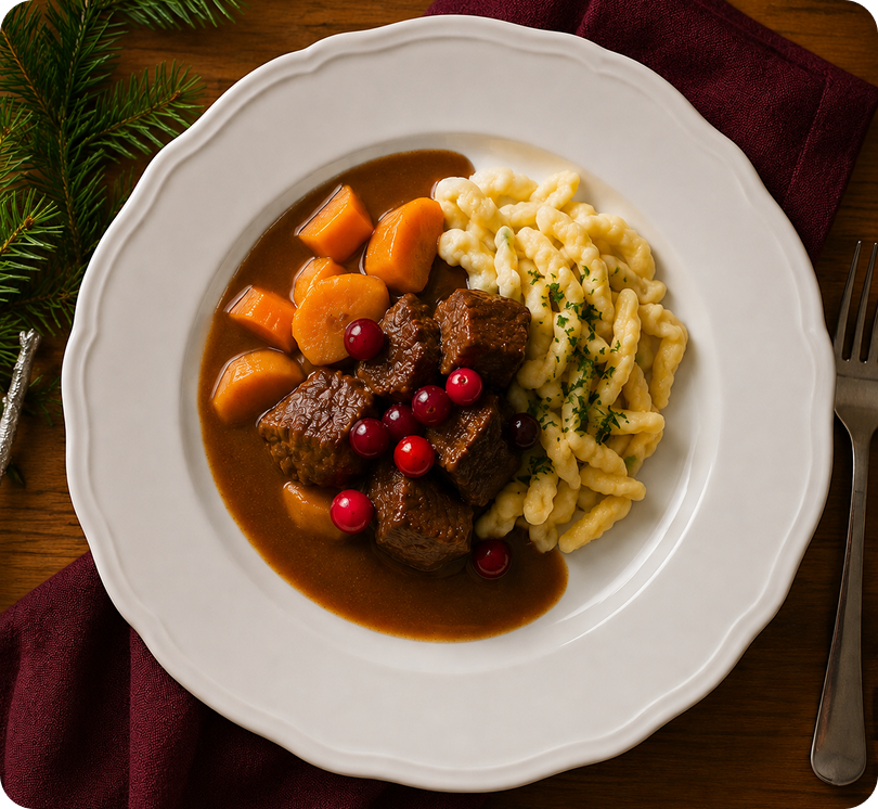 Standard Christmas menu buffet plate