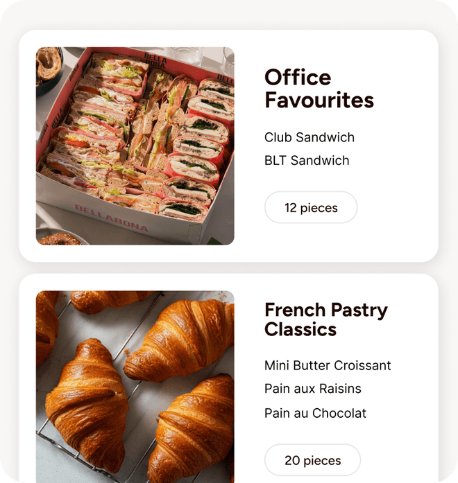 Choosing from ready-to-serve catering boxes