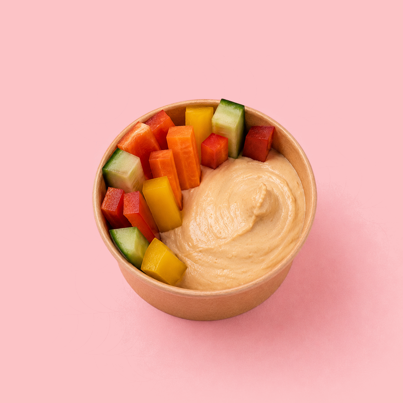 Vegetable sticks with hummus
