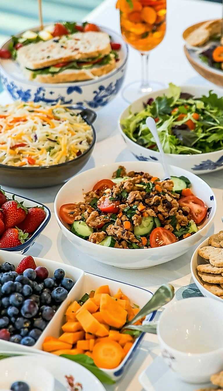healthy buffet on a table