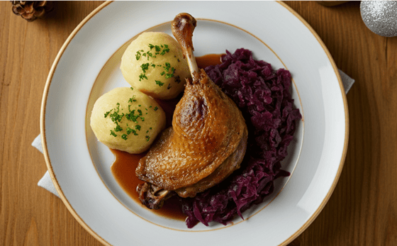 bb festive dish with chicken leg